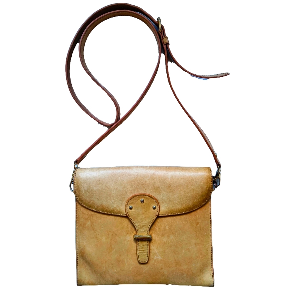 Crown Vintage Leather Crossbody Bag